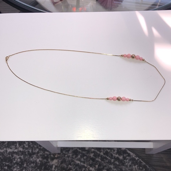 Vintage pink and gold tone necklace - Picture 3 of 5